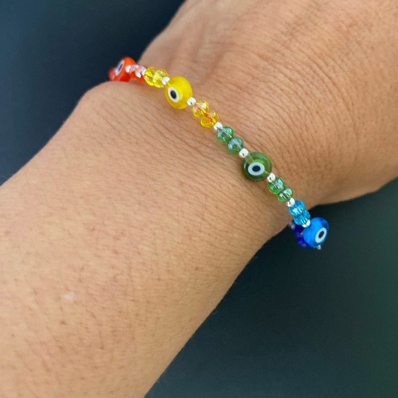 925 Sterling Silver Red Thread Eye Adjustable Bracelet Good Luck Pulsera - Picture 9 of 14